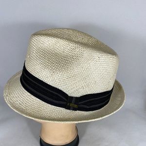 Scala Natural Fibre Fedora Front Pinch Hat NWOT